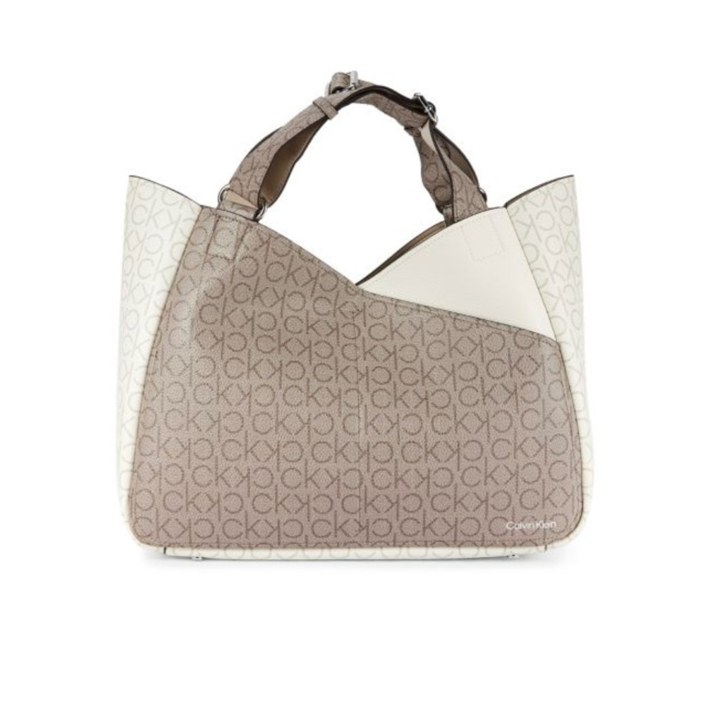 Calvin Klein Women's Beige and Cream Zoe Tote Bag-NWT